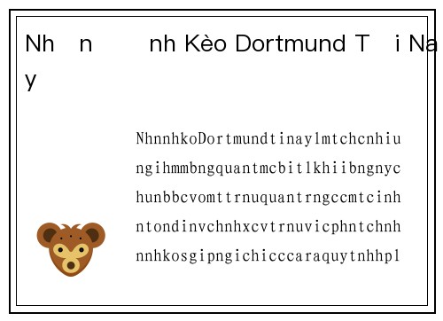 Nhận Định Kèo Dortmund Tối Nay