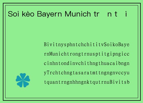 Soi kèo Bayern Munich trận tới