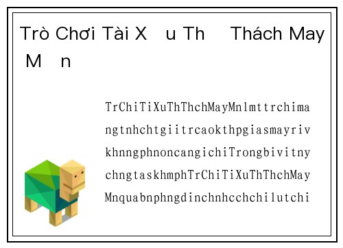 Trò Chơi Tài Xỉu Thử Thách May Mắn