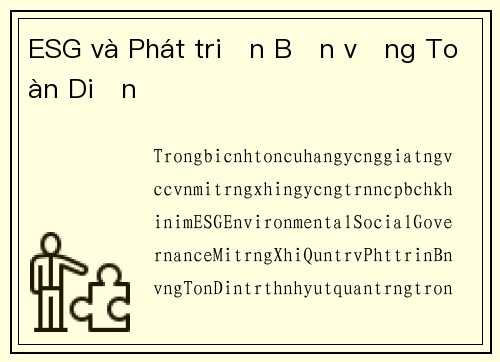 ESG và Phát triển Bền vững Toàn Diện