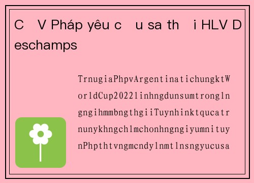 CĐV Pháp yêu cầu sa thải HLV Deschamps